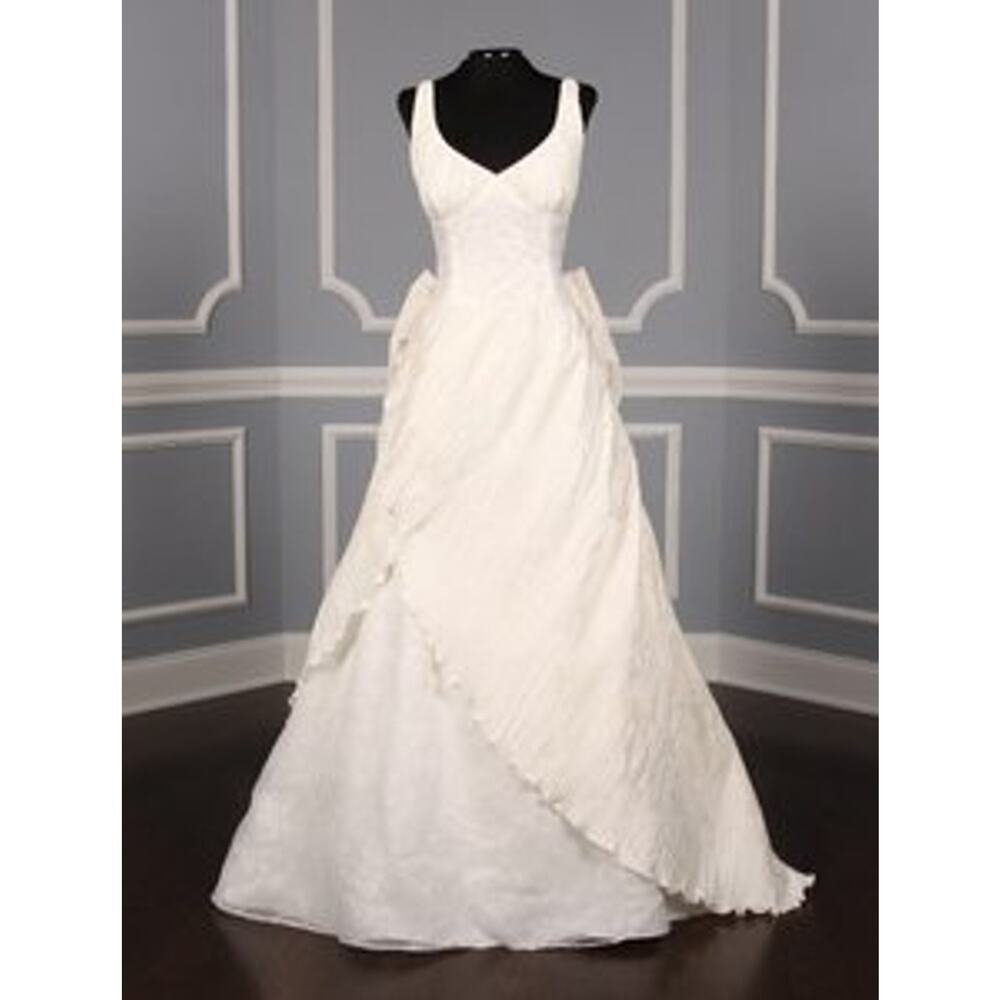 St. Pucchi Bridal Ivory Silk Shantung Wedding Dress Versailles Z110 Aline Gown